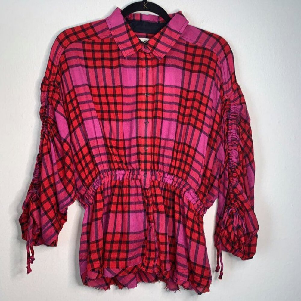 Free People Pacific Dawn Plaid Shirt